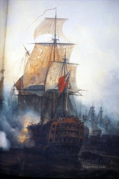 Landscapes Painting - Trafalgar Mayer Naval Battle